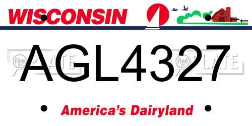 AGL4327 Wisconsin License Plate