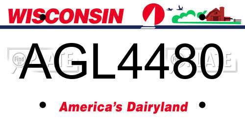 AGL4480 Wisconsin License Plate