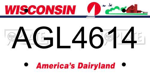 AGL4614 Wisconsin License Plate