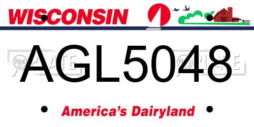 AGL5048 Wisconsin License Plate