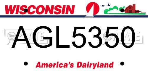 AGL5350 Wisconsin License Plate
