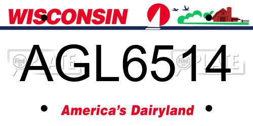 AGL6514 Wisconsin License Plate