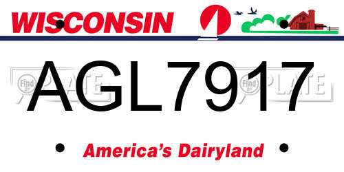 AGL7917 Wisconsin License Plate