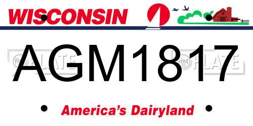 AGM1817 Wisconsin License Plate