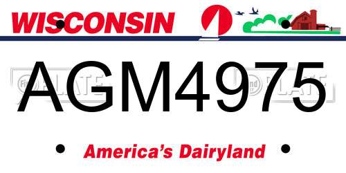 AGM4975 Wisconsin License Plate