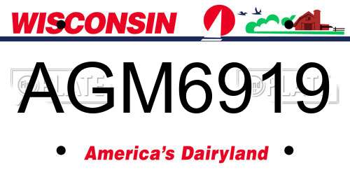 AGM6919 Wisconsin License Plate