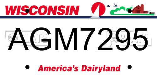 AGM7295 Wisconsin License Plate