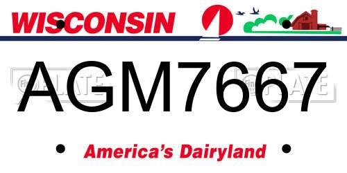 AGM7667 Wisconsin License Plate