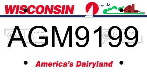 AGM9199 Wisconsin License Plate
