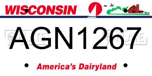 AGN1267 Wisconsin License Plate
