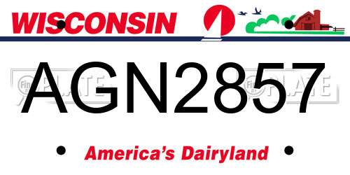 AGN2857 Wisconsin License Plate