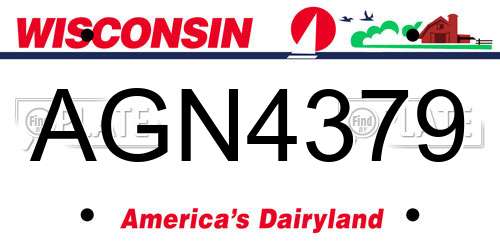 AGN4379 Wisconsin License Plate