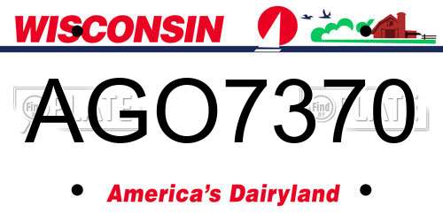 AGO7370 Wisconsin License Plate