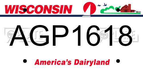 AGP1618 Wisconsin License Plate