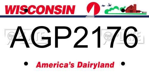 AGP2176 Wisconsin License Plate