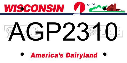 AGP2310 Wisconsin License Plate