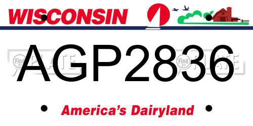 AGP2836 Wisconsin License Plate