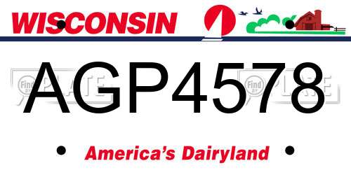 AGP4578 Wisconsin License Plate