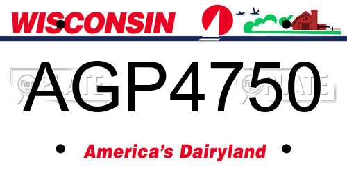 AGP4750 Wisconsin License Plate