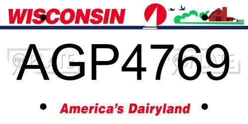 AGP4769 Wisconsin License Plate
