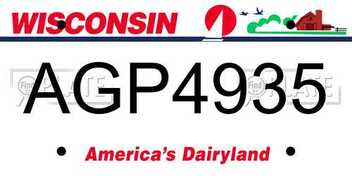 AGP4935 Wisconsin License Plate