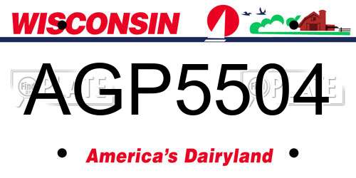 AGP5504 Wisconsin License Plate