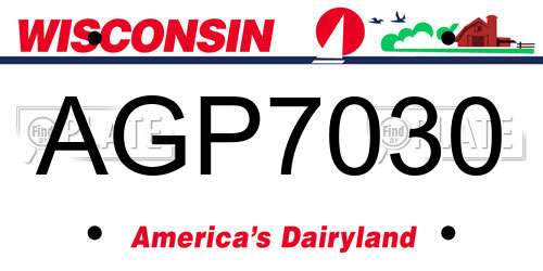 AGP7030 Wisconsin License Plate