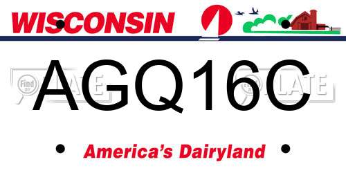 AGQ16C Wisconsin License Plate