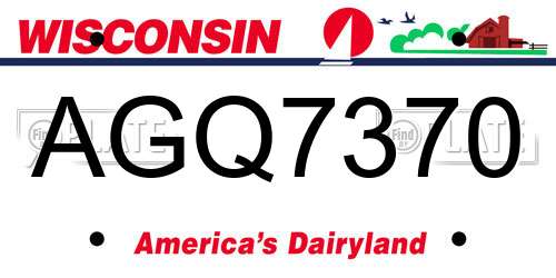 AGQ7370 Wisconsin License Plate