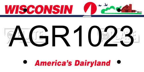 AGR1023 Wisconsin License Plate