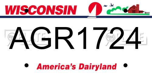 AGR1724 Wisconsin License Plate