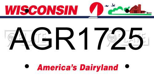 AGR1725 Wisconsin License Plate
