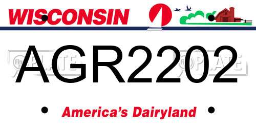 AGR2202 Wisconsin License Plate
