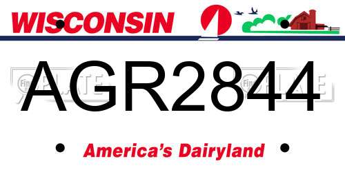 AGR2844 Wisconsin License Plate