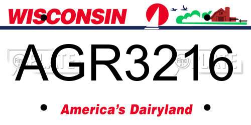 AGR3216 Wisconsin License Plate