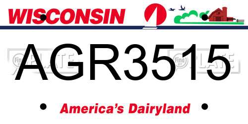 AGR3515 Wisconsin License Plate