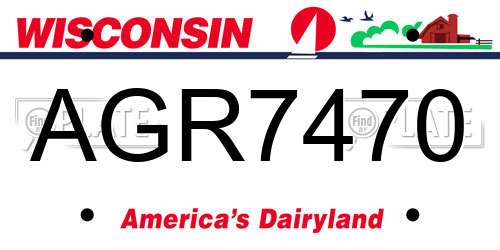 AGR7470 Wisconsin License Plate