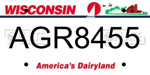 AGR8455 Wisconsin License Plate