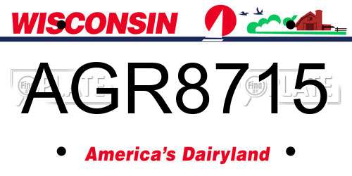 AGR8715 Wisconsin License Plate