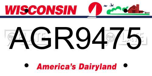 AGR9475 Wisconsin License Plate