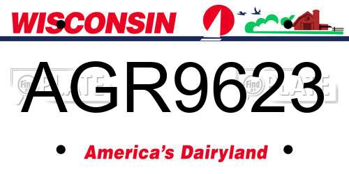 AGR9623 Wisconsin License Plate