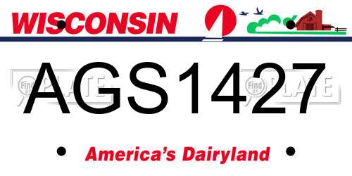 AGS1427 Wisconsin License Plate
