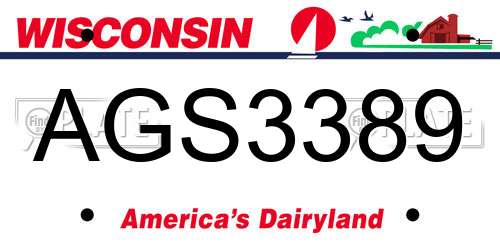 AGS3389 Wisconsin License Plate