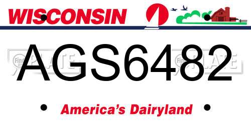 AGS6482 Wisconsin License Plate