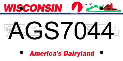 AGS7044 Wisconsin License Plate