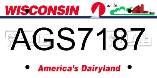 AGS7187 Wisconsin License Plate