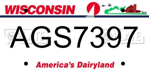 AGS7397 Wisconsin License Plate