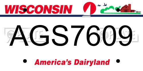 AGS7609 Wisconsin License Plate