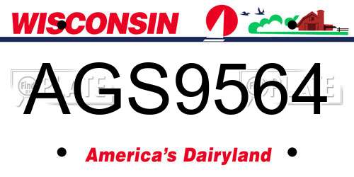 AGS9564 Wisconsin License Plate