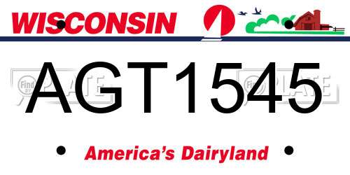 AGT1545 Wisconsin License Plate